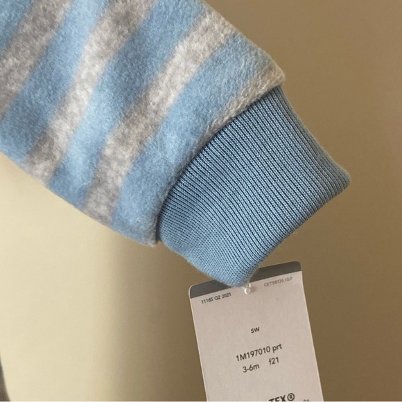 Carter's Blue Striped Bear Fleece Sleep Sack Wearable Blanket Baby Boy 3-6 mo - Picture 6 of 10